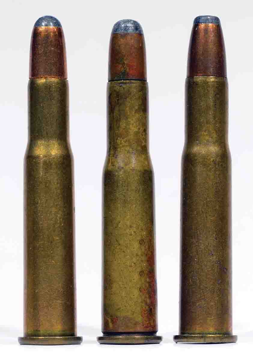 Three cartridges that are always lumped together include (left to right): the .30-30 Winchester, .303 Savage and the .32 Winchester. These are all Dominion cartridges. The Canadian company continued production of .303 Savage ammunition long after it was dropped by American companies.
